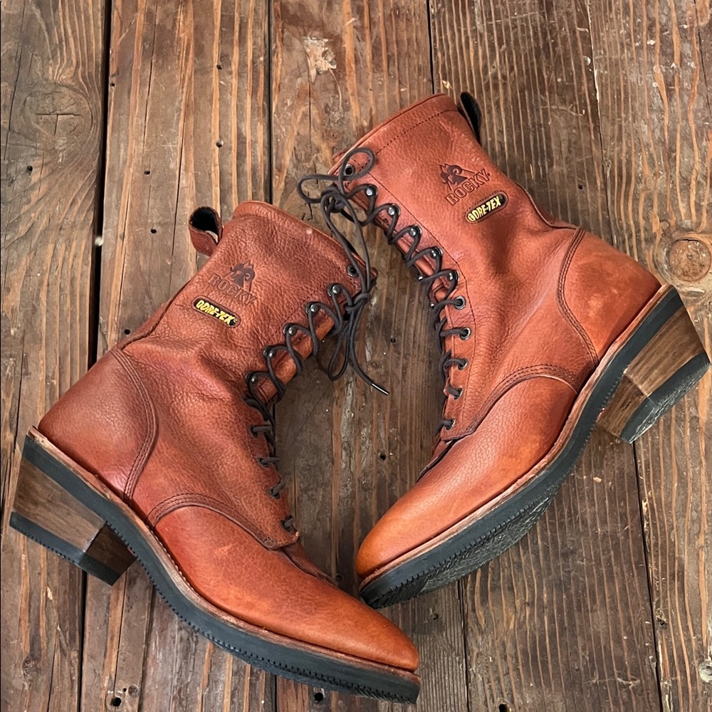Rocky Men's gore Tex Brown Leather Lace-Up Boots